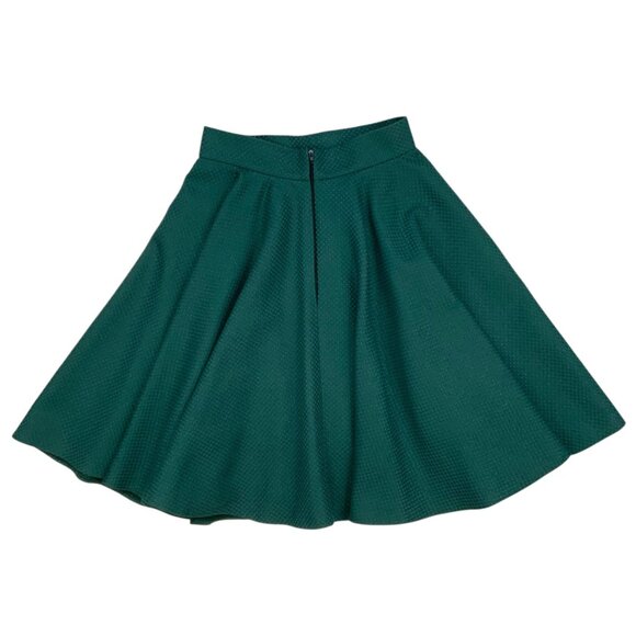 Laura Galic Skirt 40 US/10 Green A-Line Full Knee Length Heritage Fall Fashion - Picture 2 of 11